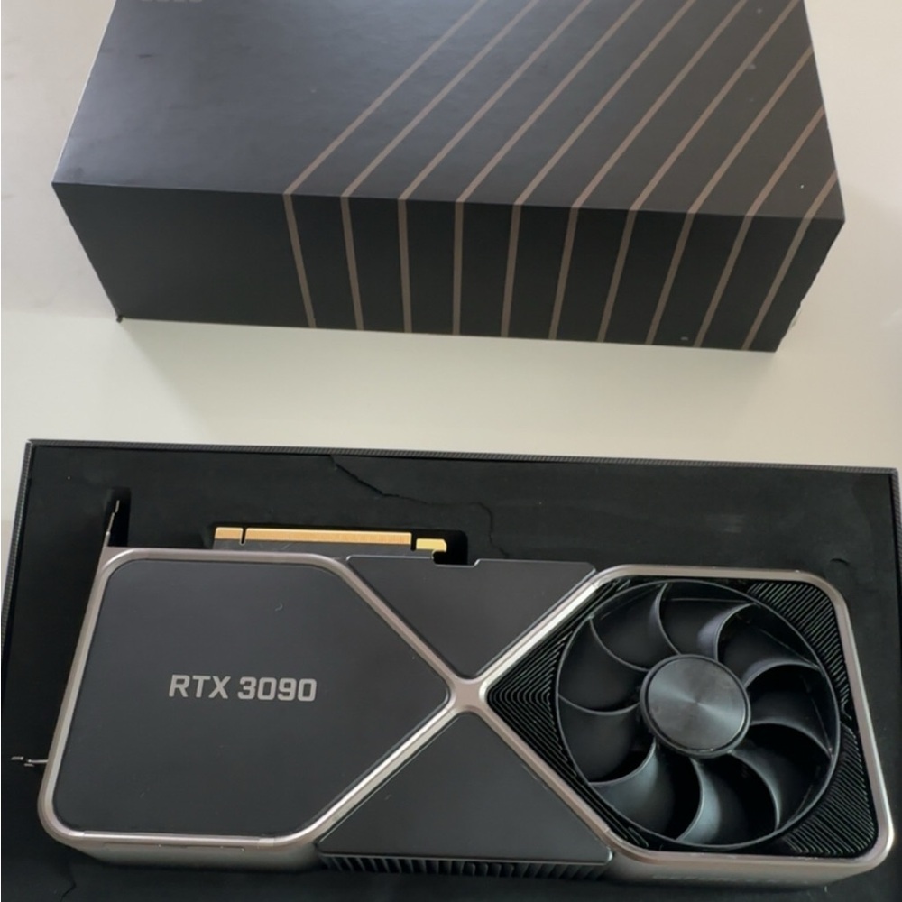 NVIDIA RTX 3090 Graphics Card - Black and Silver